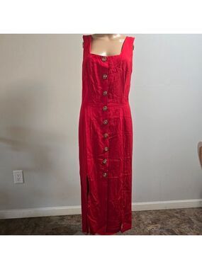 Vintage Savannah Red Button-Down Dress